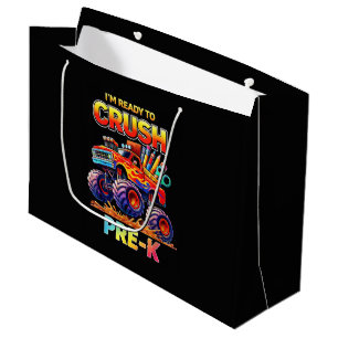 Ready to Crush Pre-K Monster Truck Back to School Large Gift Bag