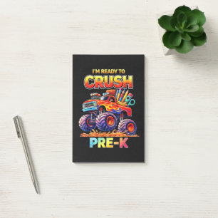 Ready to Crush Pre-K Monster Truck Back to School Post-it Notes