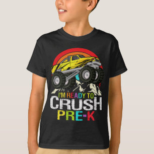 Ready To Crush Pre-k Retro School Monster truck T-Shirt