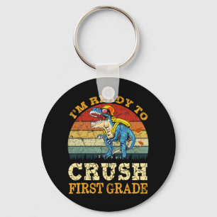 Ready To Crush Second First Grade Dinosaur Back To Key Ring