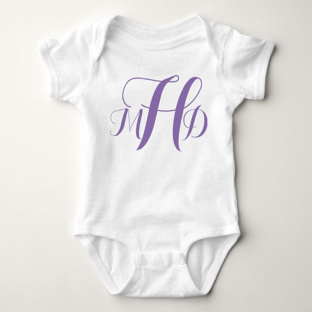 Ready to Customise Monogrammed Infant Fashion Baby Bodysuit (Front)