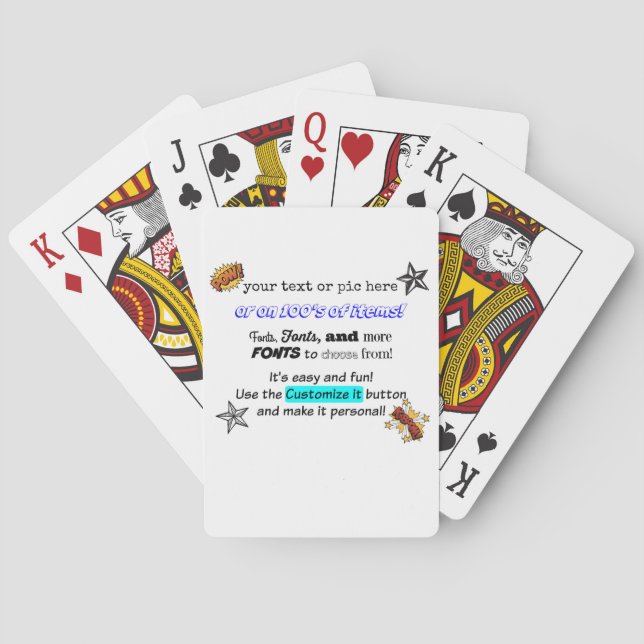Ready to customise playing card deck. (Back)