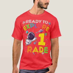 Ready to Eplore 1st Grade Cute Astronaut Kids Boys T-Shirt