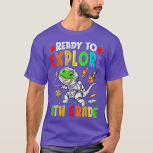 Ready to Eplore 8th Grade Astronaut T Re Dinosaur  T-Shirt