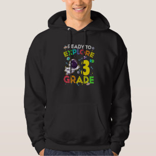 Ready To Explore 3rd Grade Cute Astronaut Kids Boy Hoodie