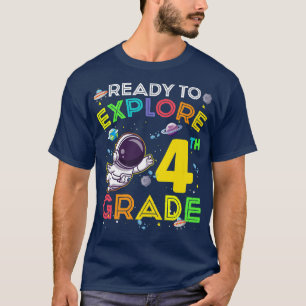 Ready to Explore 4th Grade Cute Astronaut Kids Boy T-Shirt