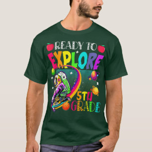 Ready To Explore 5th Grade Skating Astronaut Back T-Shirt
