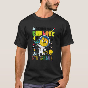 Ready To Explore 6th Grade Cute Cat Astronaut Back T-Shirt