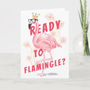 Ready To Flamingle? Funny Flamingo Birthday Invitation