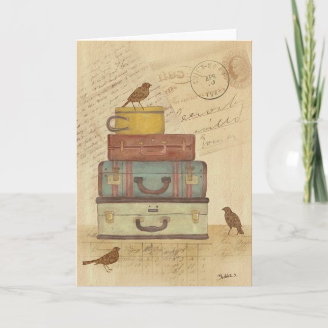 Ready To Fly Illustration Blank Greeting Card (Front)