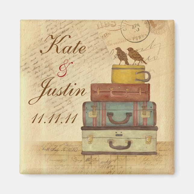 Ready To Fly Love Birds Save The Date Magnet (Front)