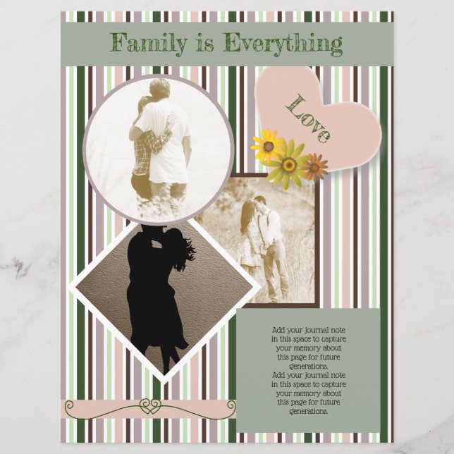 Ready to Go Striped Scrapbook Page (Front)