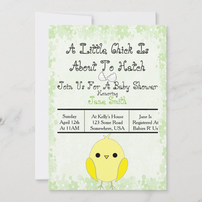 Ready to Hatch Baby Shower Invite (Front)