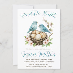 Ready to Hatch, Birds' Nest, Eggs Baby Shower Invitation