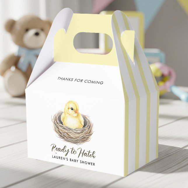 Ready To Hatch Yellow Spring Chick Baby Shower Favour Box (Ready To Hatch Yellow Spring Chick Baby Shower Favor Boxes
)