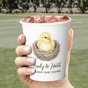 Ready To Hatch Yellow Spring Chick Baby Shower Paper Cups