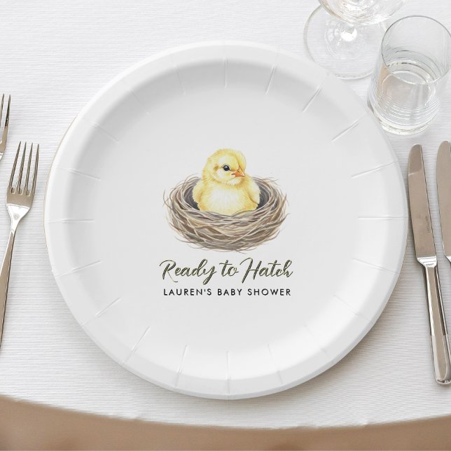 Ready To Hatch Yellow Spring Chick Baby Shower Paper Plate (Ready To Hatch Yellow Spring Chick Baby Shower Paper Plates
)