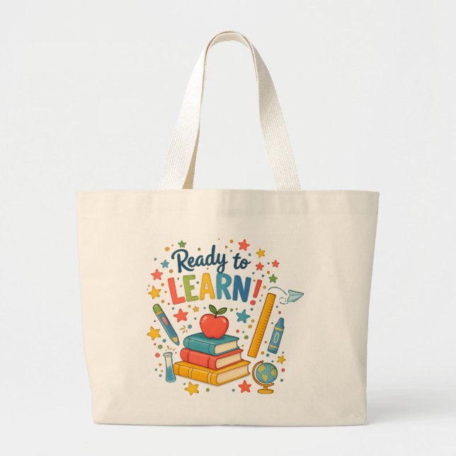 Ready to Learn Large Tote Bag (Front)