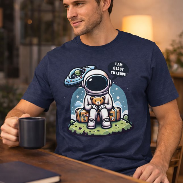 Ready to Leave – Cute Astronaut Space Art Tri-Blend Shirt (Creator Uploaded)