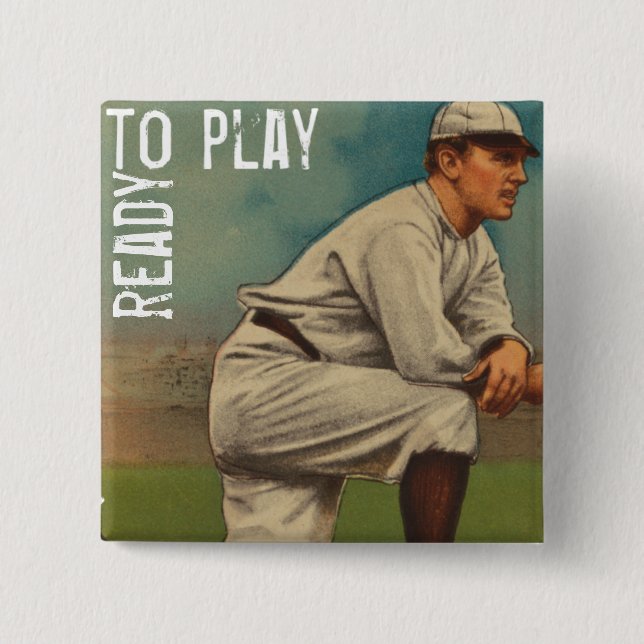 Ready To Play 15 Cm Square Badge (Front)