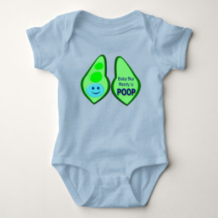 Ready to Poop Baby Boy Blue Pea Baby Bodysuit