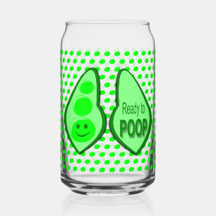 Ready to Poop New Baby Funny Green Pea Can Glass
