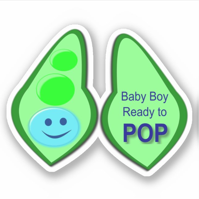 Ready to Pop Baby Boy Blue Pea (Front)