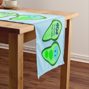 Ready to Pop Baby Boy Blue Pea Baby Shower Short Table Runner