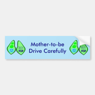 Ready to Pop Baby Boy Blue Pea Custom Bumper Sticker