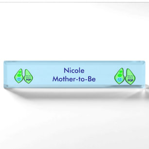 Ready to Pop Baby Boy Blue Pea Custom Nameplate