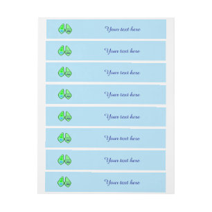 Ready to Pop Baby Boy Blue Pea Custom Wraparound Address Label