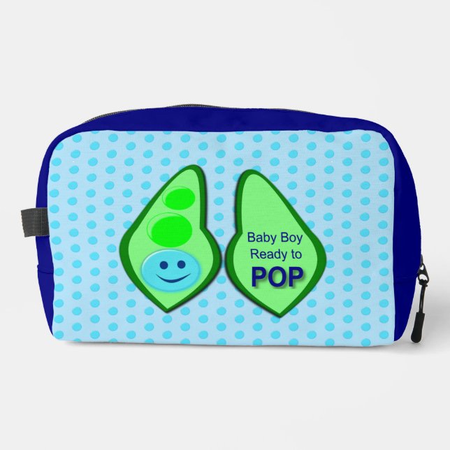 Ready to Pop Baby Boy Blue Pea Dopp Kit (Front)
