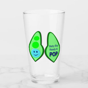 Ready to Pop Baby Boy Blue Pea Glass