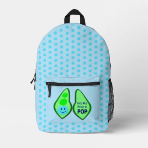 Ready to Pop Baby Boy Blue Pea Printed Backpack