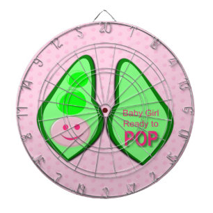 Ready to Pop Baby Girl Pink Pea Dartboard