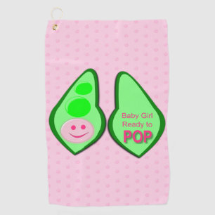 Ready to Pop Baby Girl Pink Pea Golf Towel