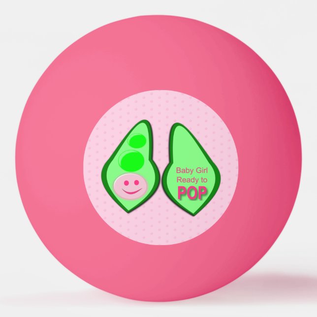Ready to Pop Baby Girl Pink Pea Ping Pong Ball (Front)
