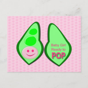 Ready to Pop Baby Girl Pink Pea Postcard