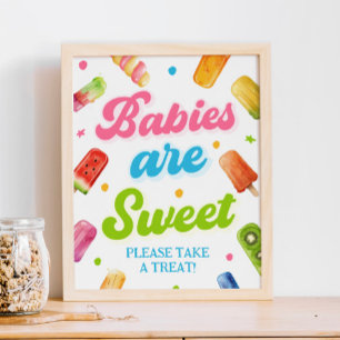 Ready to Pop Baby Shower Babies are Sweet Favour Poster