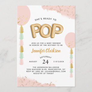 "Ready to Pop" Baby Shower Balloons Invitation