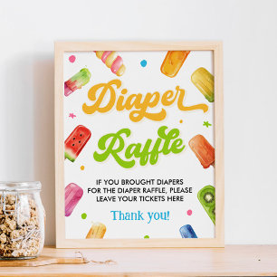 Ready to Pop Baby Shower Diaper Raffle Poster