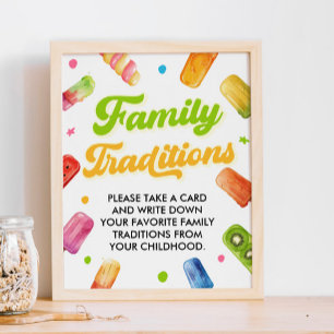 Ready to Pop Baby Shower Family Traditions Game Poster