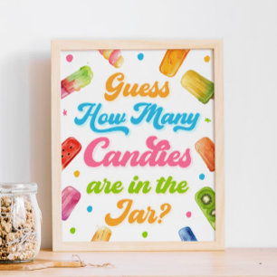 Ready to Pop Baby Shower Guess How Many Candies Poster