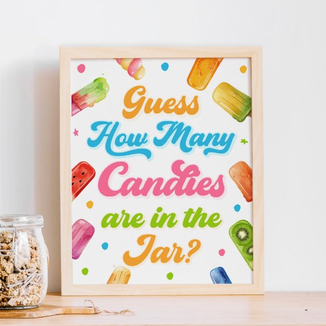 Ready to Pop Baby Shower Guess How Many Candies Poster (Creator Uploaded)