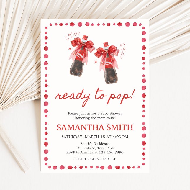 Ready to Pop Baby Shower  Invitation (She's Ready to Pop Cola Baby Shower Invitation)