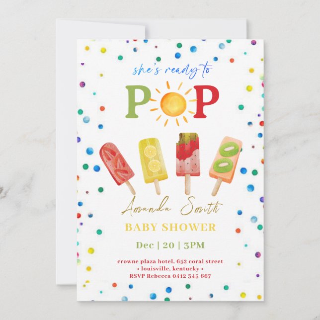 Ready to Pop Baby Shower  Invitation (Front)