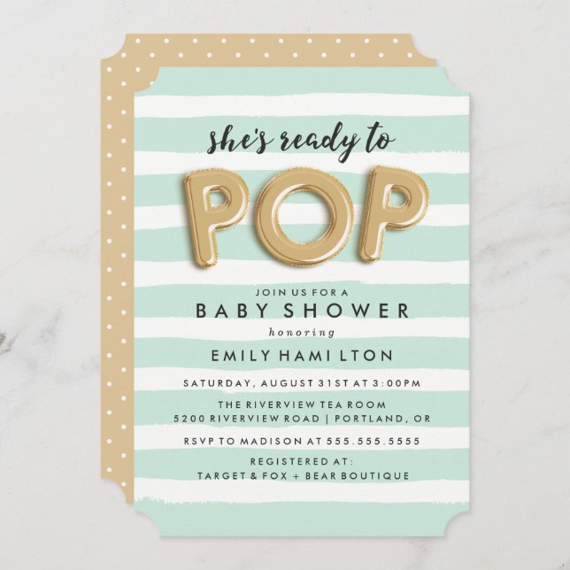 Ready To Pop | Baby Shower Invitation (Front/Back)