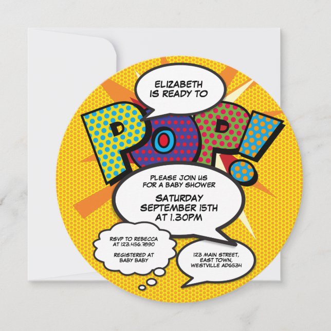 Ready to Pop Baby Shower Modern Fun Invitation (Front)