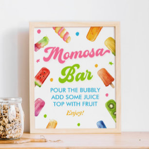 Ready to Pop Baby Shower Momosa Bar  Poster