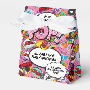 Ready to Pop Baby Shower Pink Comic Book Favour Box